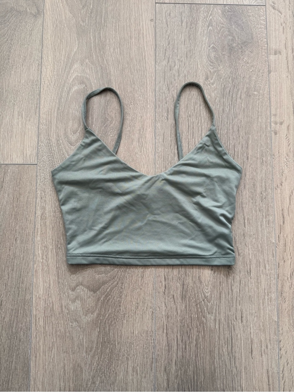 Pull&Bear Light Sage Green Spaghetti Strap Bralette Top